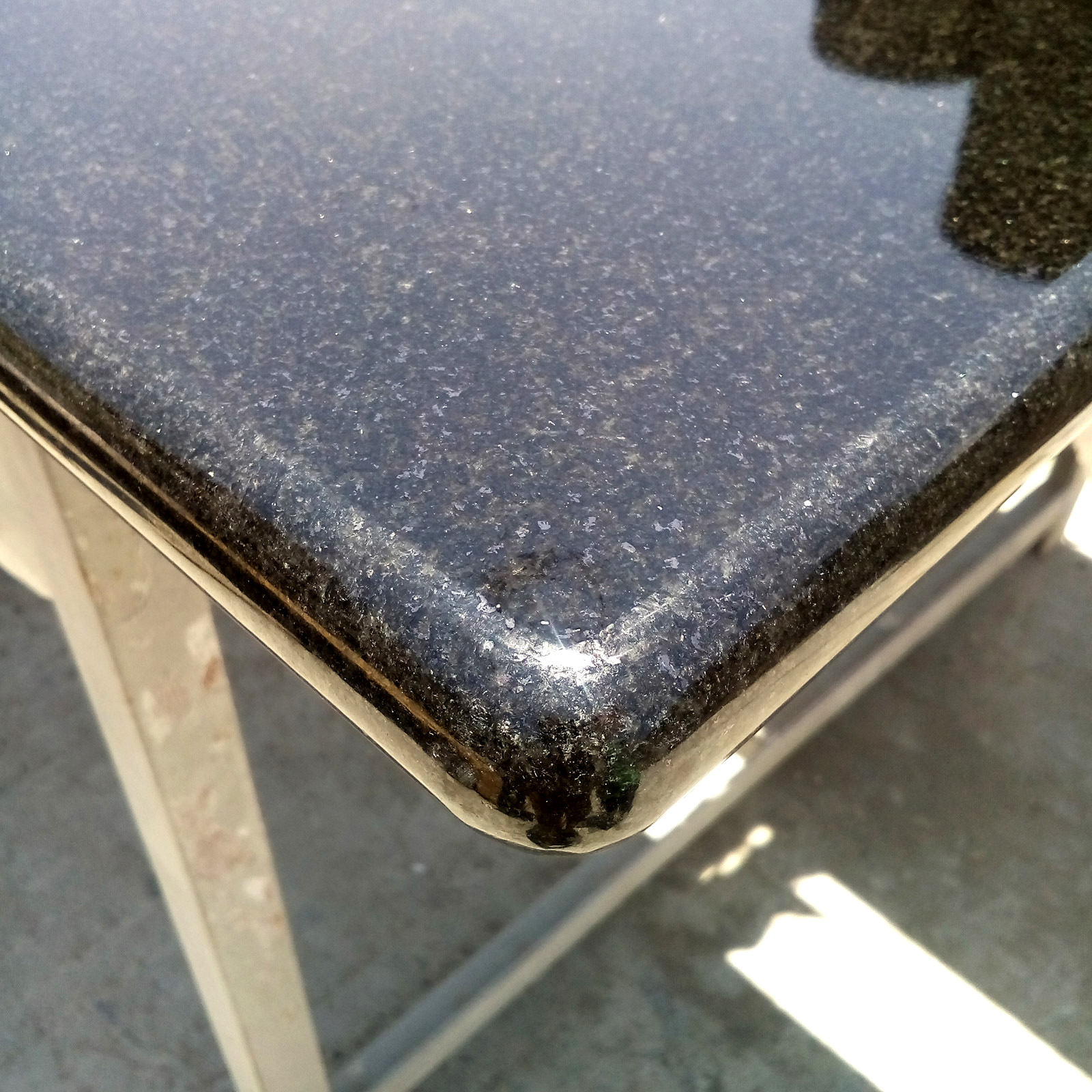 Absolute black granite counter top edge