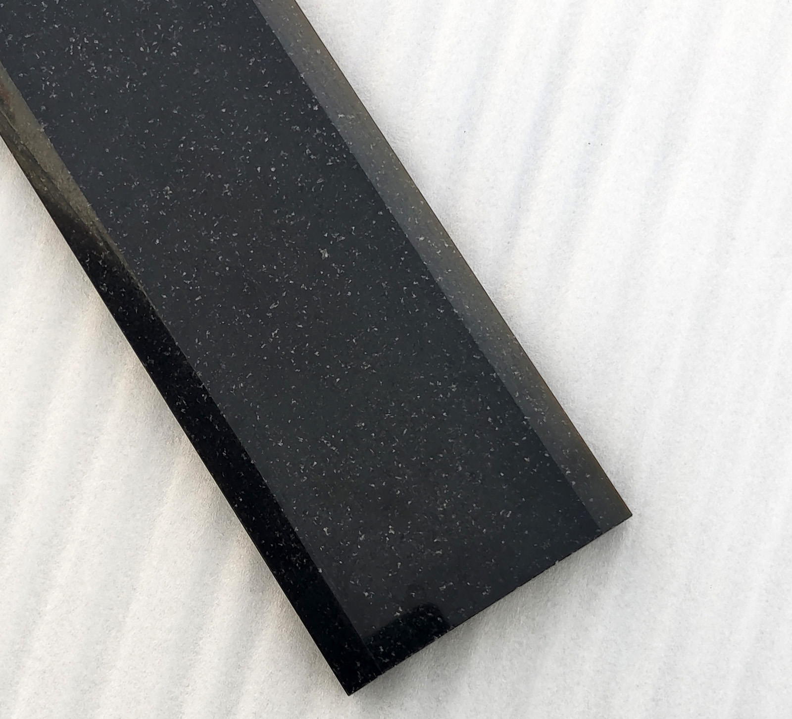 Absolute black granite half inch bevel polished