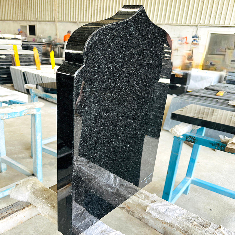Absolute black granite islamic shaped monument