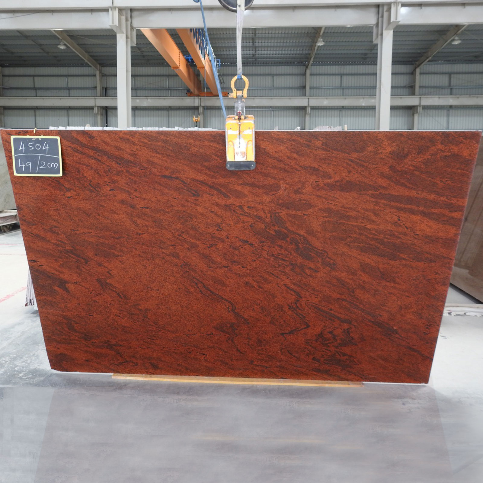 Red multicolor granite gangsaw slab