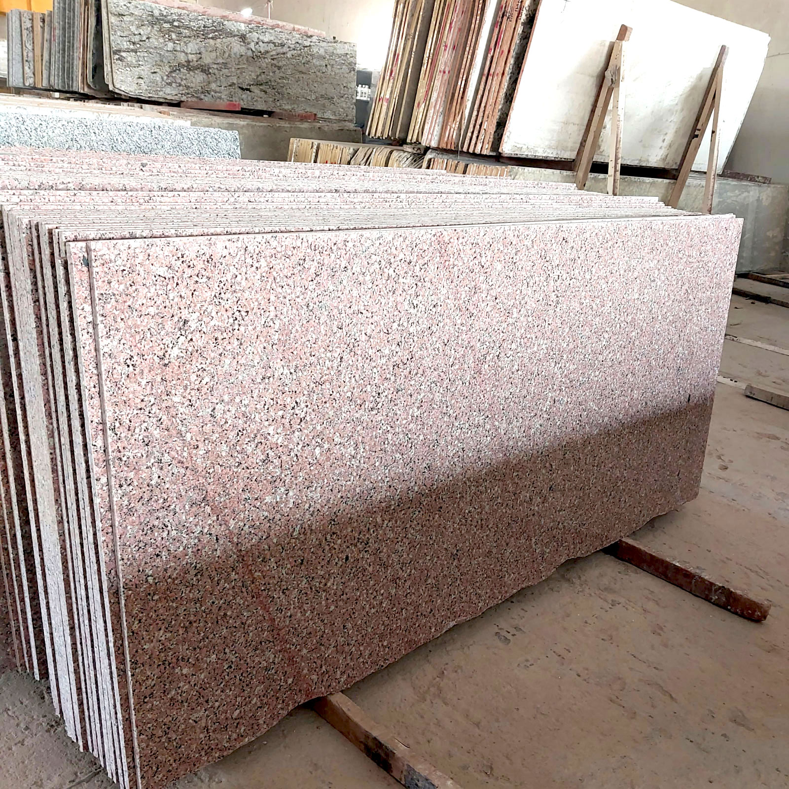 Rosy pink granite cutterslab
