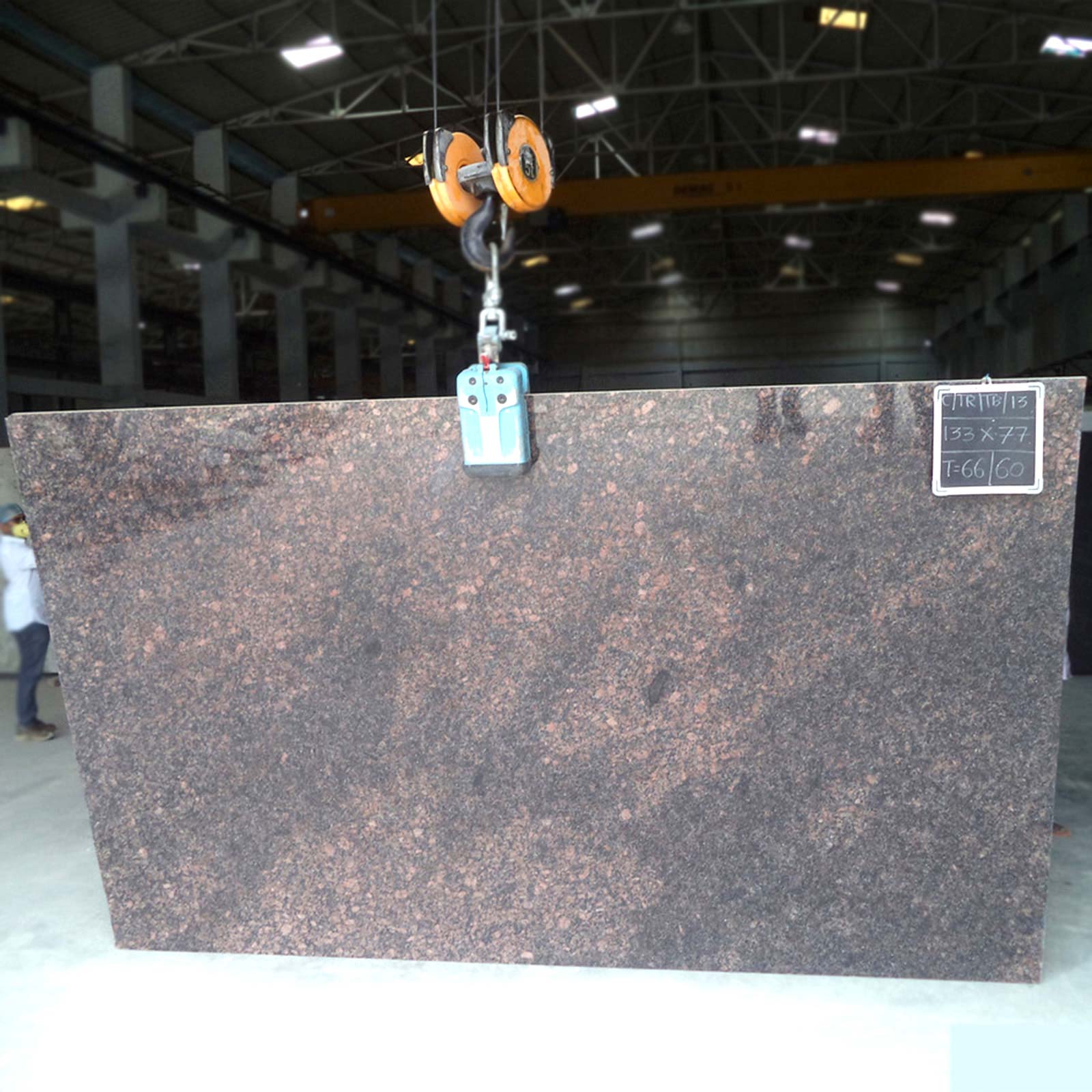 Tan brown granite gangsaw slab