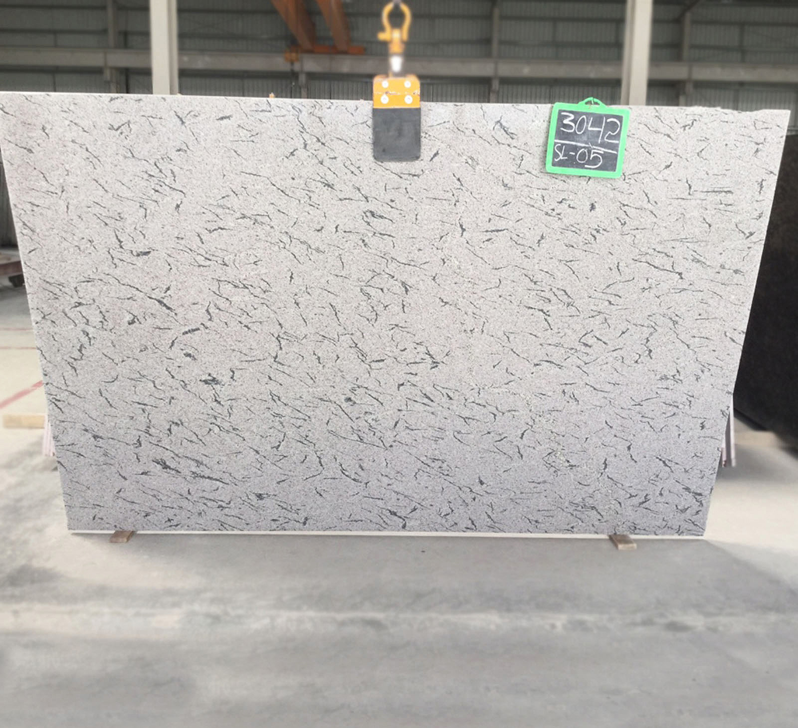 French white granite gangsaw slab