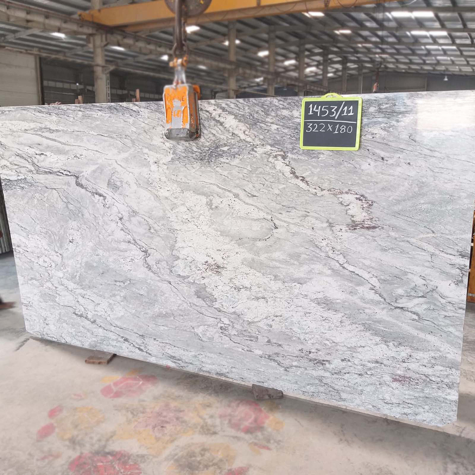 Thunder white granite gangsaw slab