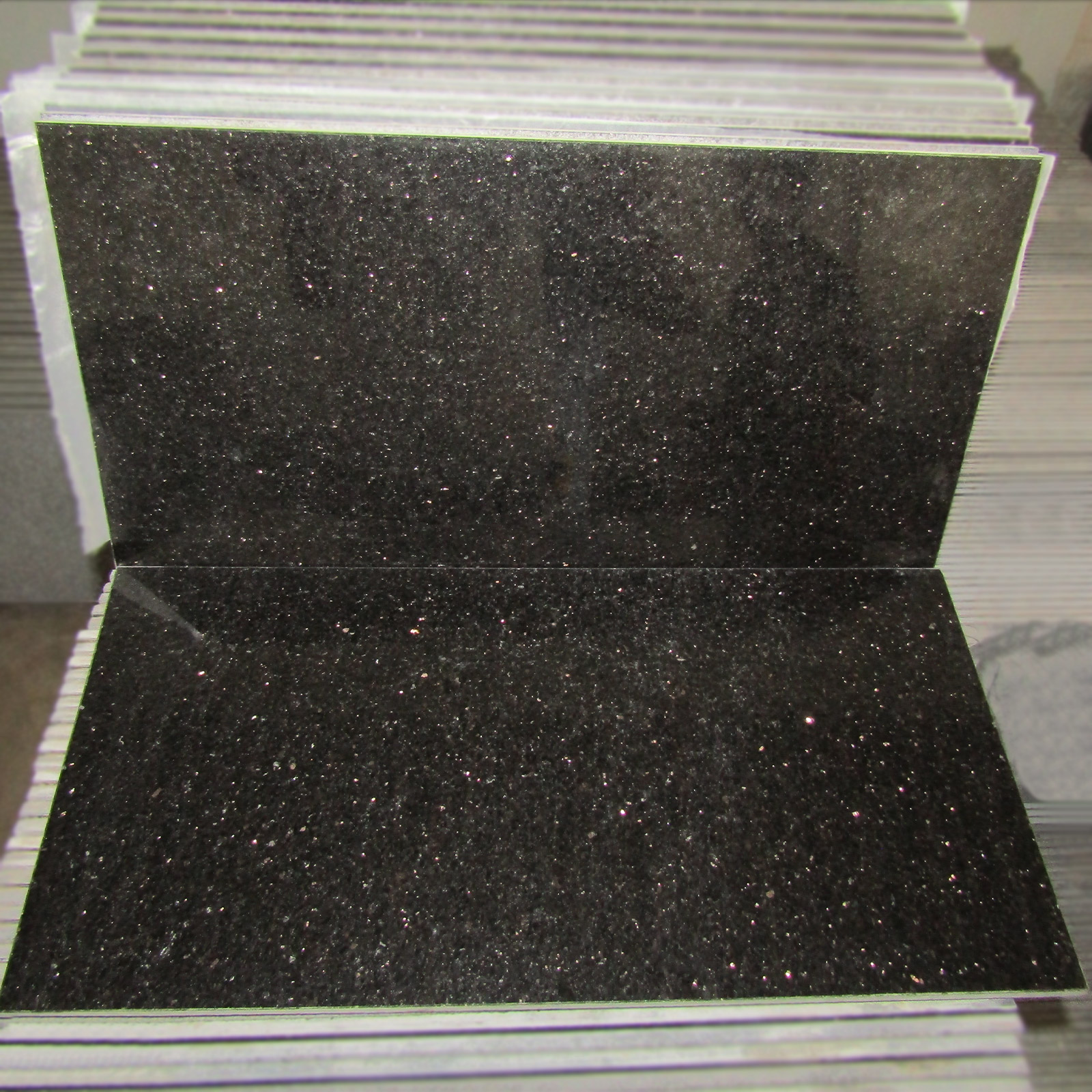 Black galaxy granite tile