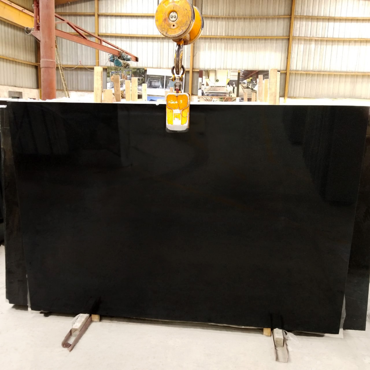 Impala black granite gangsaw slab
