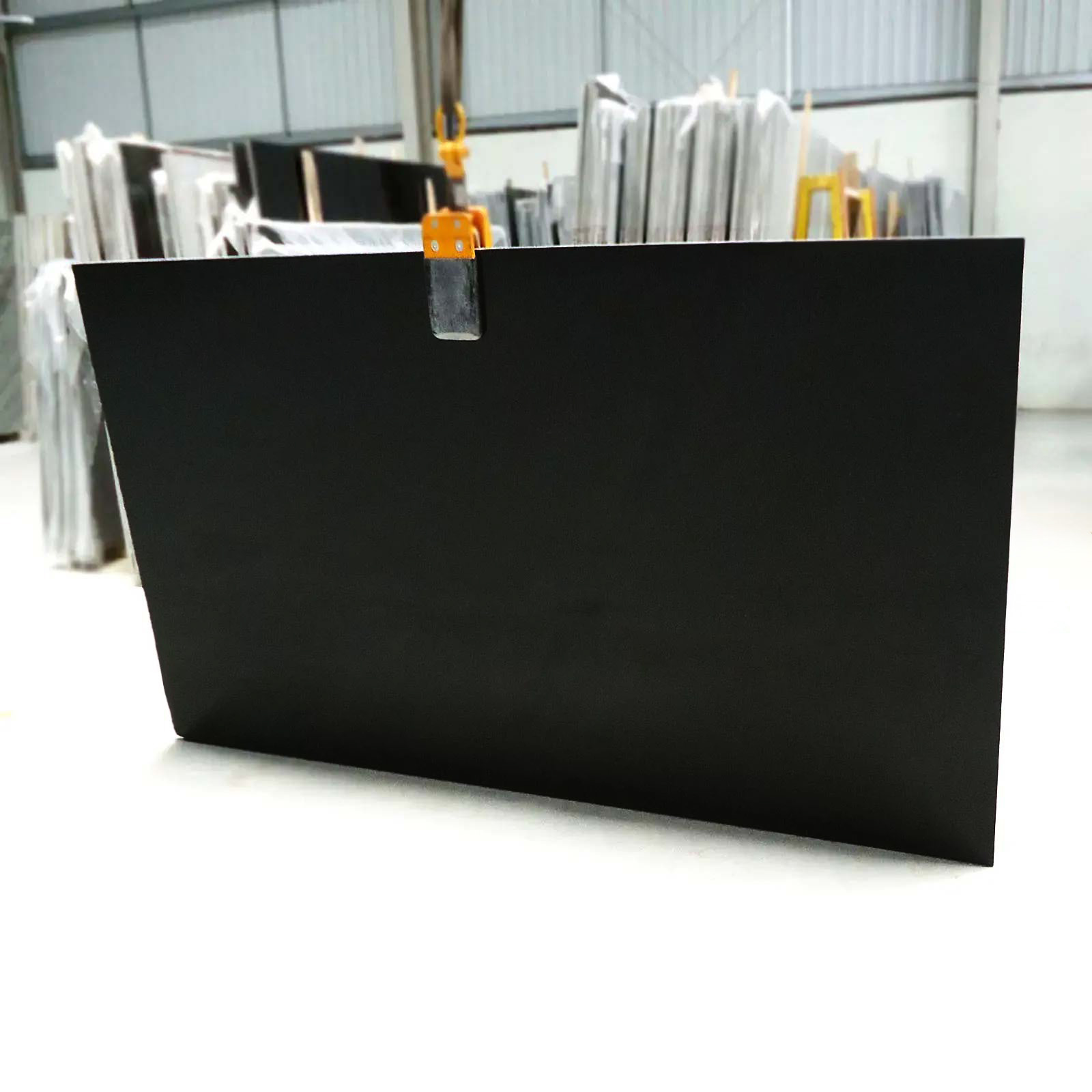 Jet black granite gangsaw slab