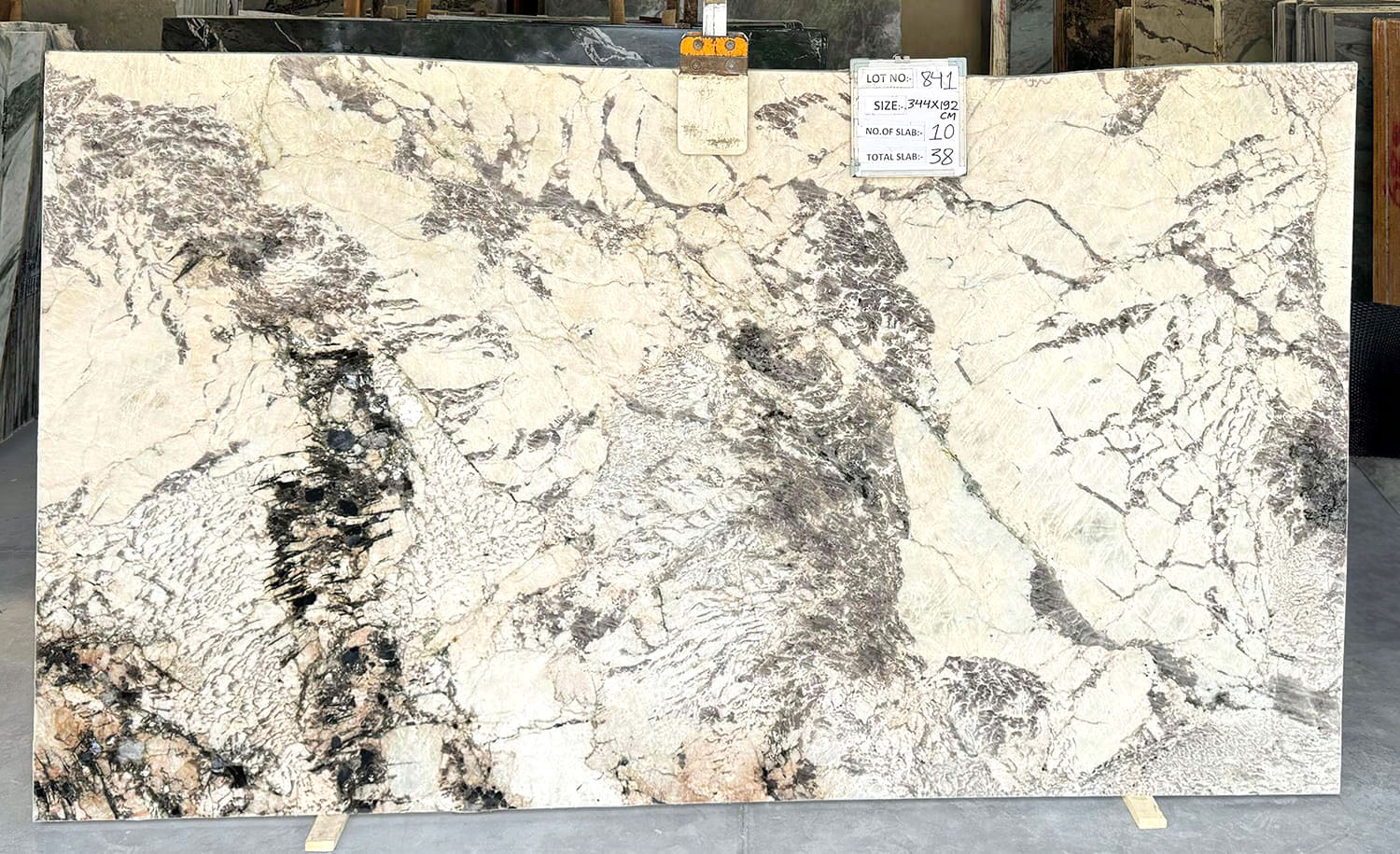 Alabaster white granite gangsaw slab