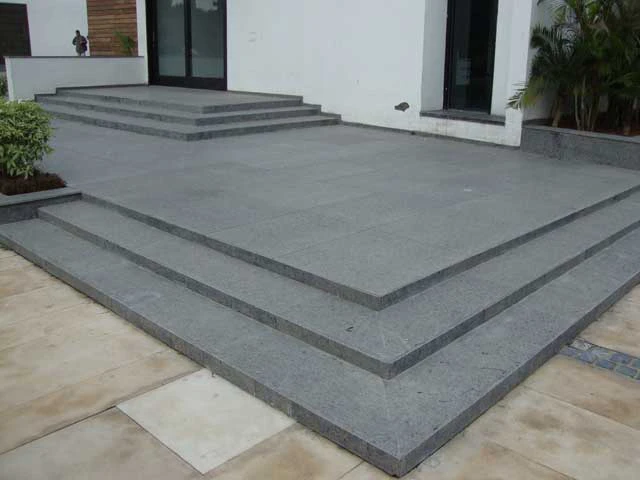 Steel grey granite flooring project