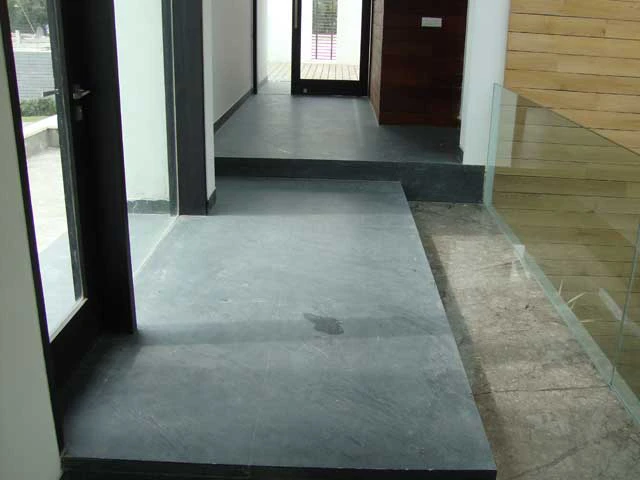 Steel grey granite indoor flooring project