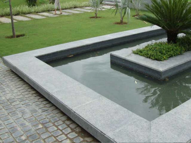 Steel grey granite outdoor poolside project