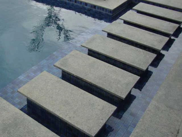 Steel grey granite poolside project